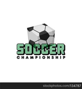 square soccer ball isometric theme vector art logo. square soccer ball isometric theme vector logo