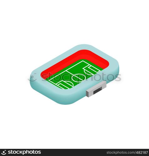 Square soccer field with canopy 3d isometric icon on a white background. Soccer field with canopy isometric