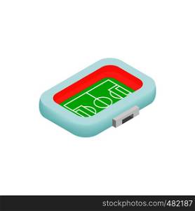 Square soccer field with canopy 3d isometric icon on a white background. Soccer field with canopy isometric