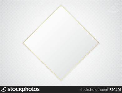 Square space shape for content clean white and gold metallic design luxury concept. vector illustration.