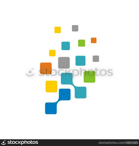 Square Spread Pixel Logo Template