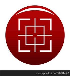 Square target icon. Simple illustration of square target vector icon for any design red. Square target icon vector red