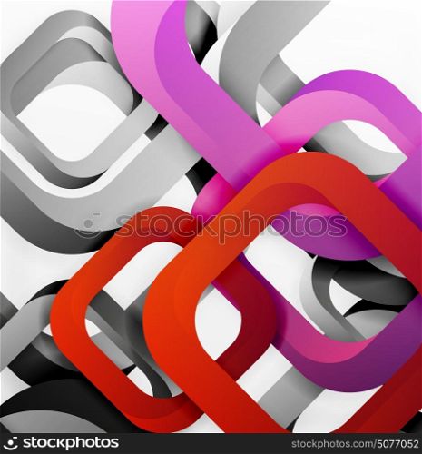 Square vector background. Square vector background, 3d style overlapping geometric shapes with shadows on light backdrop