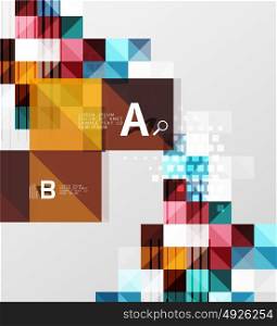 Square vector modern abstract background. Square vector modern abstract background with letter option infographics - sample text