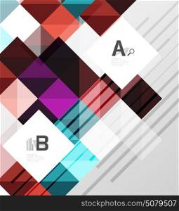 Square vector modern abstract background. Square vector modern abstract background with letter option infographics - sample text