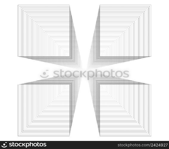 Square vector pattern. Abstract line texture. Vector boxes background. Stroke geometric frame. Creative Design Templates. illustration eps 10.