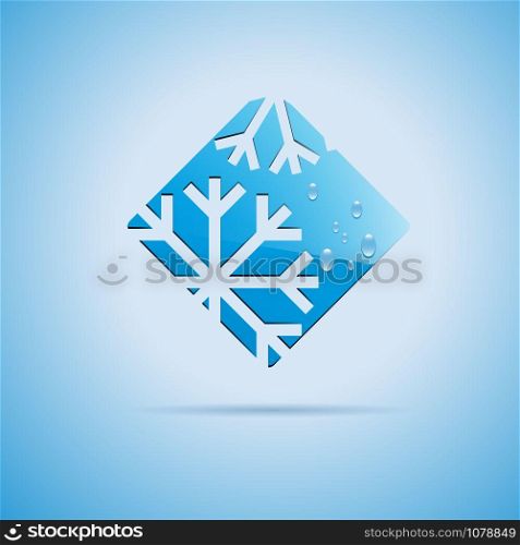 Square Vector sign Ice on white background