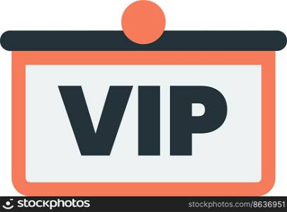 Square VIP badge illustration in minimal style isolated on background