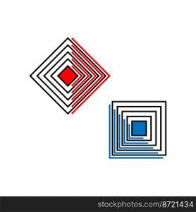 Square with in square line. red and blue elements. Geometric shape. Abstract geometric line. Vector illustration. stock image. EPS 10.. Square with in square line. red and blue elements. Geometric shape. Abstract geometric line. Vector illustration. stock image. 