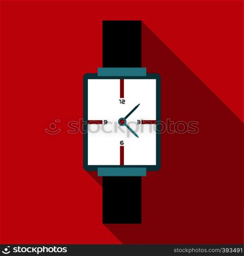 Square wristwatch icon. Flat illustration of square wristwatch vector icon for web. Square wristwatch icon, flat style