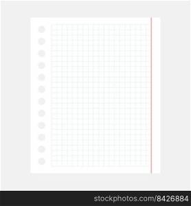 Squared clean notepaper. Paper blank empty sheet. Vector isolated on white.. Squared clean notepaper. Paper blank empty sheet.