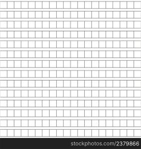 Squared manuscript seamless pattern. Blank paper template for school notebook. Paper manuscript page. Notebook for writing hieroglyphs. Editable stroke. Vector illustration on white background.. Squared manuscript seamless pattern. Blank paper template for school notebook. Paper manuscript page. Notebook for writing hieroglyphs. Editable stroke. Vector illustration on white background