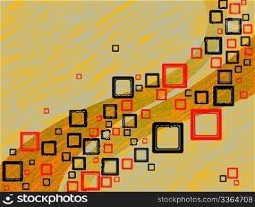 squares abstract composition, vector art illustration