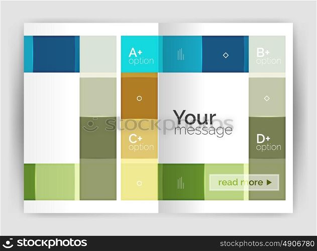 Squares and rectangles a4 brochure template. Squares and rectangles a4 brochure template. Vector design for infographics workflow layout, diagram, number options or web design