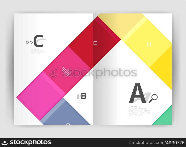 Squares and rectangles a4 brochure template. Squares and rectangles a4 brochure template. Vector design for infographics workflow layout, diagram, number options or web design