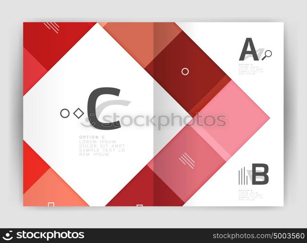 Squares and rectangles a4 brochure template. Squares and rectangles a4 brochure template. Vector design for infographics workflow layout, diagram, number options or web design