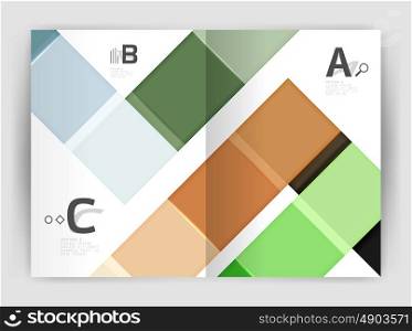 Squares and rectangles a4 brochure template. Vector design for infographics workflow layout, diagram, number options or web design