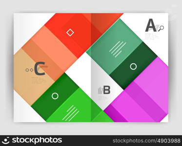 Squares and rectangles a4 brochure template. Vector design for infographics workflow layout, diagram, number options or web design