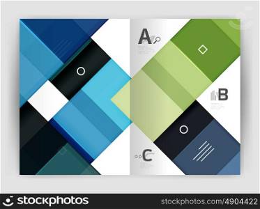 Squares and rectangles a4 brochure template. Vector design for infographics workflow layout, diagram, number options or web design