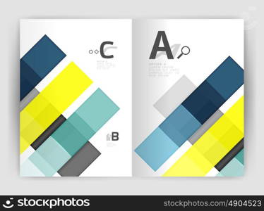 Squares and rectangles a4 brochure template. Vector design for infographics workflow layout, diagram, number options or web design