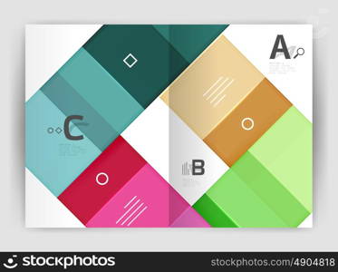 Squares and rectangles a4 brochure template. Vector design for infographics workflow layout, diagram, number options or web design