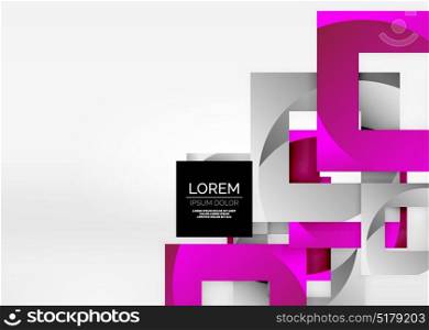 Squares geometric shapes in light grey 3d space. Squares geometric shapes in light grey 3d space. Vector abstract background