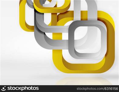 Squares geometric shapes in light grey 3d space. Squares geometric shapes in light grey 3d space. Vector abstract background