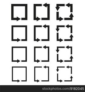 Squares of arrows. Reload symbol. Vector illustration. EPS 10.. Squares of arrows. Reload symbol. Vector illustration.