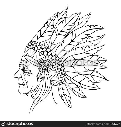SQUAW American Native Indian Portrait Vector Illustration