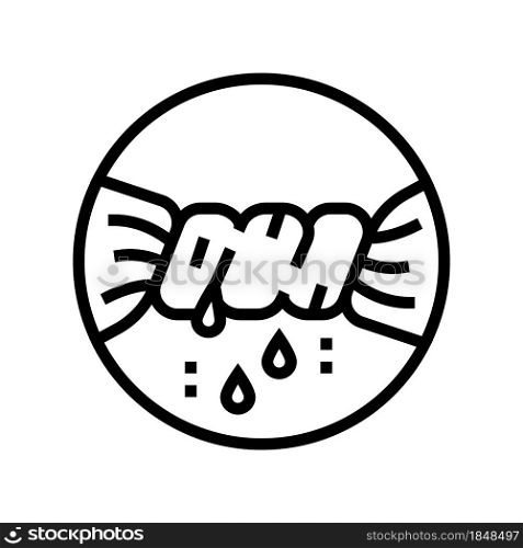 squeezing wet clothes line icon vector. squeezing wet clothes sign. isolated contour symbol black illustration. squeezing wet clothes line icon vector illustration