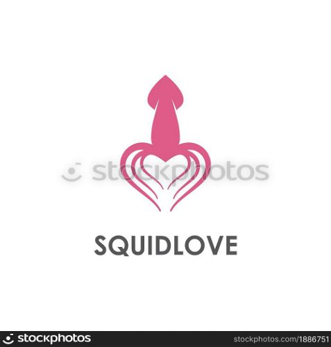 Squid fish illustration logo vector design