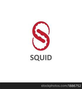 Squid fish illustration logo vector design