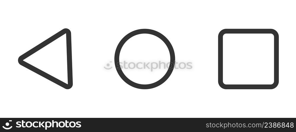 Squid game icon. Triangle, circle and square illustration symbol. Sign smartphone button vector.