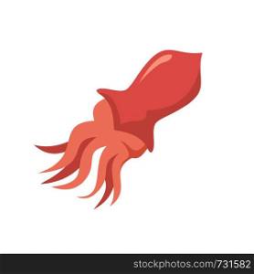 Squid icon. Flat illustration of squid vector icon for web. Squid icon, flat style