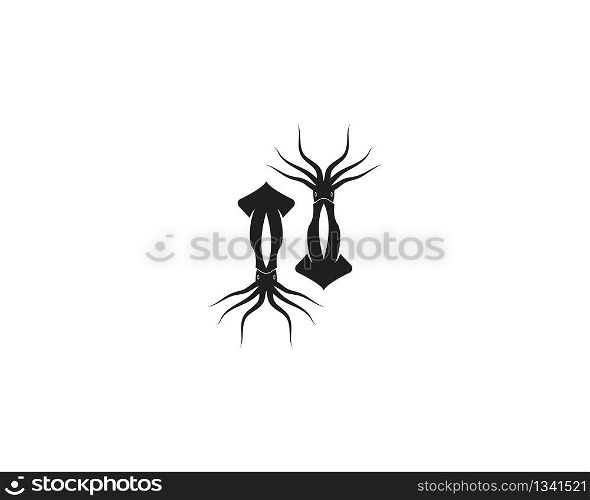 Squid icon silhouette illustration