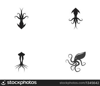 Squid icon silhouette illustration