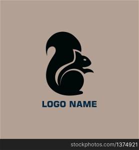 Squirrel black Stand and stylish modern logo template design