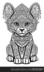 Squirrel Coloring Pages, Crisp Lines, Mandala, White Background
