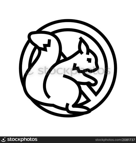 squirrel control line icon vector. squirrel control sign. isolated contour symbol black illustration. squirrel control line icon vector illustration