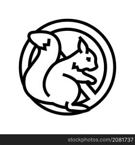 squirrel control line icon vector. squirrel control sign. isolated contour symbol black illustration. squirrel control line icon vector illustration
