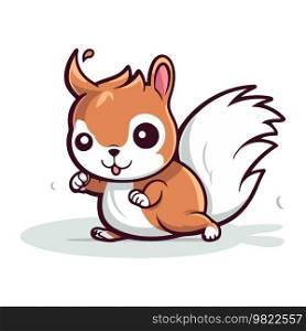 Squirrel Cute Animal Cartoon Mascot Character Vector Illustration