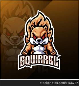 Squirrel esport mascot logo design