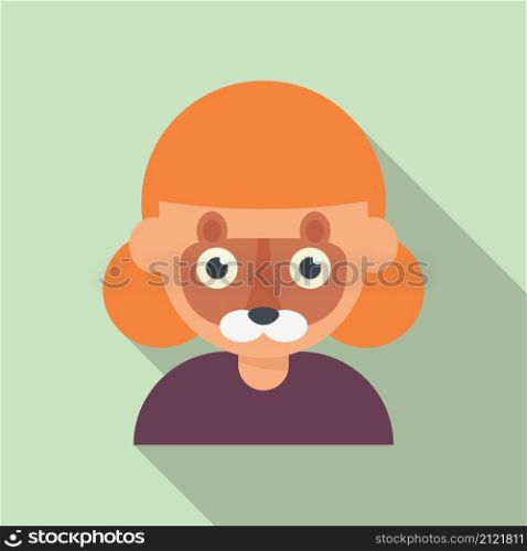 Squirrel face painting icon flat vector. Child paint. Kid mask animal. Squirrel face painting icon flat vector. Child paint