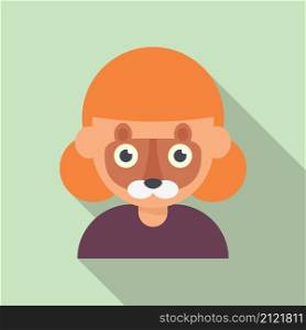 Squirrel face painting icon flat vector. Child paint. Kid mask animal. Squirrel face painting icon flat vector. Child paint