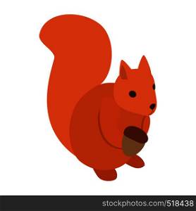 Squirrel icon in isometric 3d style on a white background. Squirrel icon, isometric 3d style