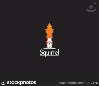 Squirrel image logo symbol vector illustration on black background