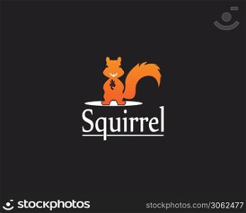 Squirrel image logo symbol vector illustration on black background
