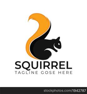 Squirrel logo design template, Vector illustration