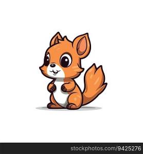 Squirrel standing on a white background vector