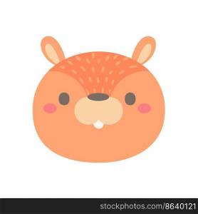 Squirrel vector. cute animal face design for kids.